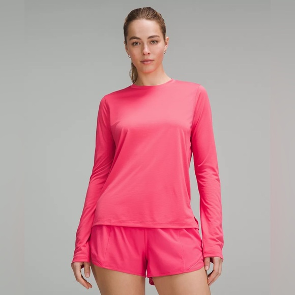 lululemon athletica Tops - NET Lululemon Ultralight Hip-Length Long Sleeve Top in Glaze Pink 6